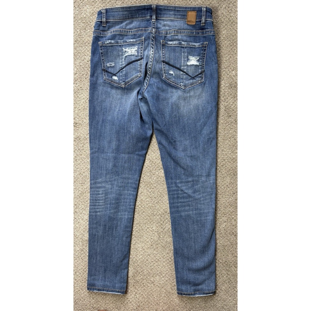BKE Payton Skinny Jeans Womens 29R 29x31.5 Blue Denim Faded Mid Rise Distressed - Picture 6 of 8